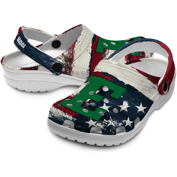 personalized eastern michigan eagles patriotic stripes clog high quality