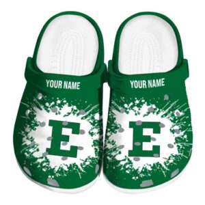 personalized eastern michigan eagles splatter background clog best selling