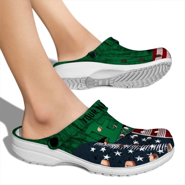 personalized eastern michigan eagles star spangled side pattern clog fashion forward