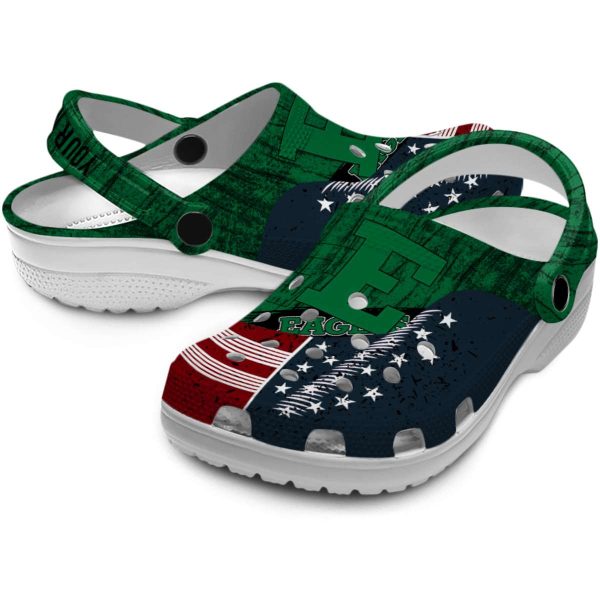 personalized eastern michigan eagles star spangled side pattern clog high quality