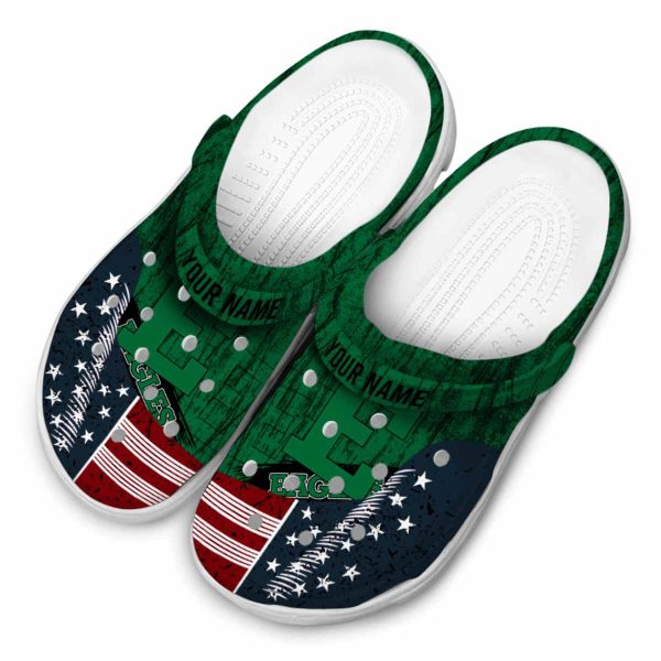 personalized eastern michigan eagles star spangled side pattern clog latest model