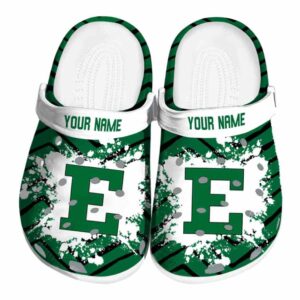 personalized eastern michigan eagles zigzag paint burst clog best selling