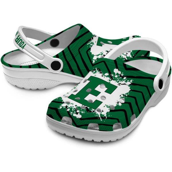 personalized eastern michigan eagles zigzag paint burst clog high quality