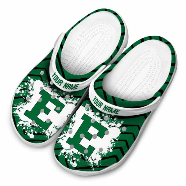 personalized eastern michigan eagles zigzag paint burst clog latest model