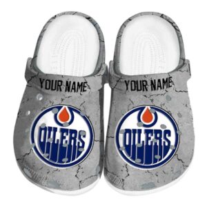 personalized edmonton oilers cracked texture clog best selling