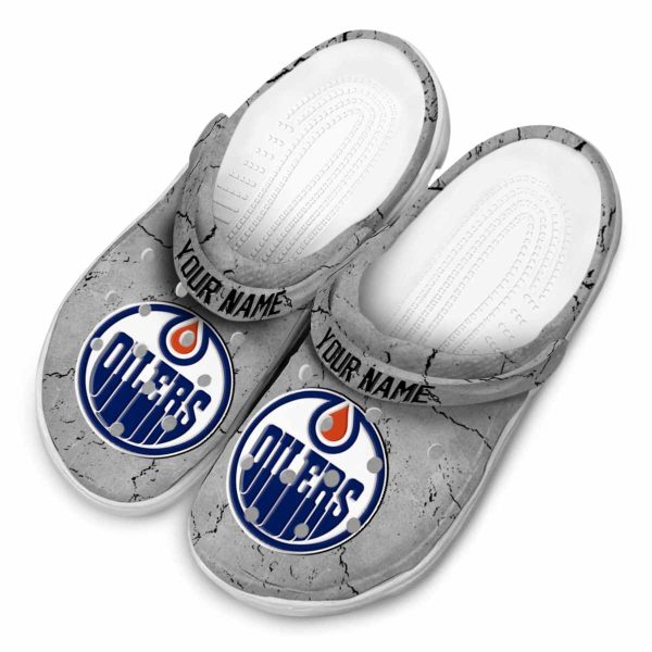 personalized edmonton oilers cracked texture clog latest model