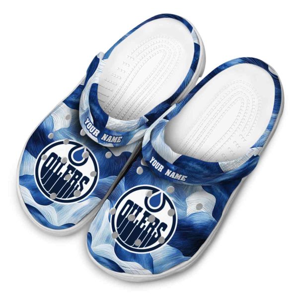 personalized edmonton oilers ocean waves clog latest model