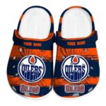 personalized edmonton oilers paint splatter graphics clog best selling