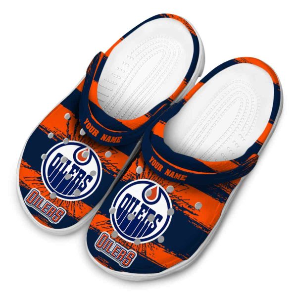 personalized edmonton oilers paint splatter graphics clog latest model