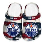 personalized edmonton oilers patriotic stripes clog best selling