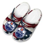 personalized edmonton oilers patriotic stripes clog best selling