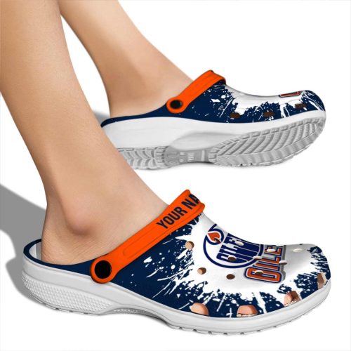 personalized edmonton oilers splash art clog fashion forward