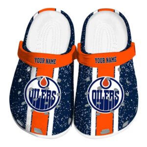 personalized edmonton oilers vertical stripes clog best selling