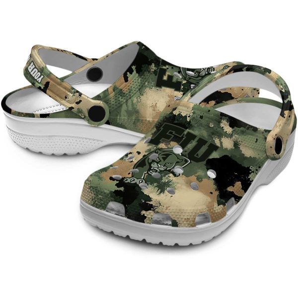 personalized fiu panthers camouflage craze clog high quality