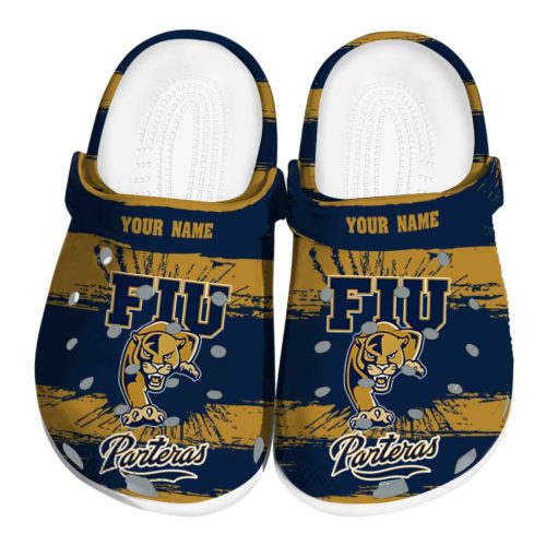 personalized fiu panthers paint splatter graphics clog best selling
