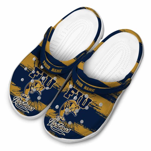 personalized fiu panthers paint splatter graphics clog latest model