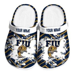 personalized fiu panthers zigzag paint burst clog best selling