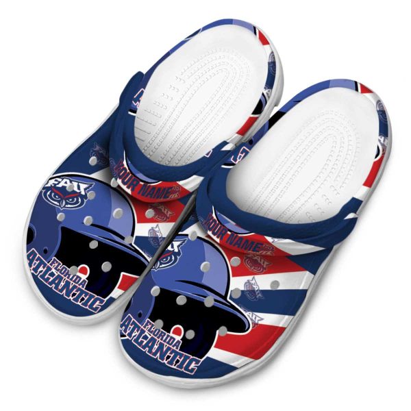personalized florida atlantic owls baseball helmet clog latest model