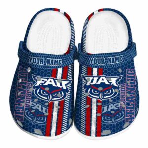 personalized florida atlantic owls contrasting stripes clog best selling