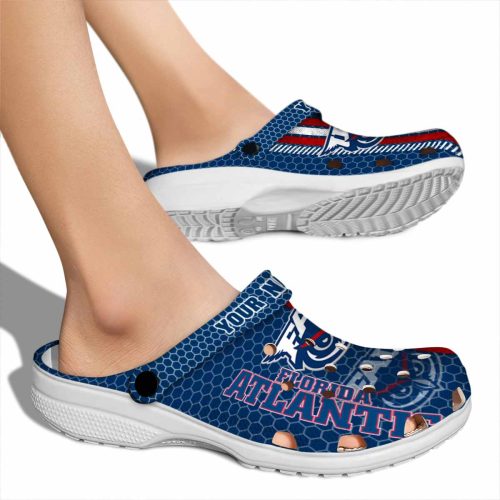 personalized florida atlantic owls contrasting stripes clog fashion forward