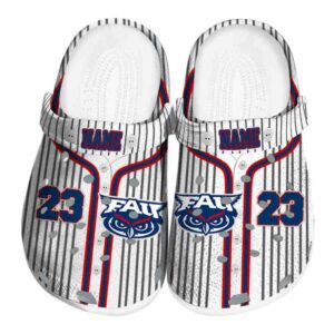 personalized florida atlantic owls pinstripe pattern clog best selling