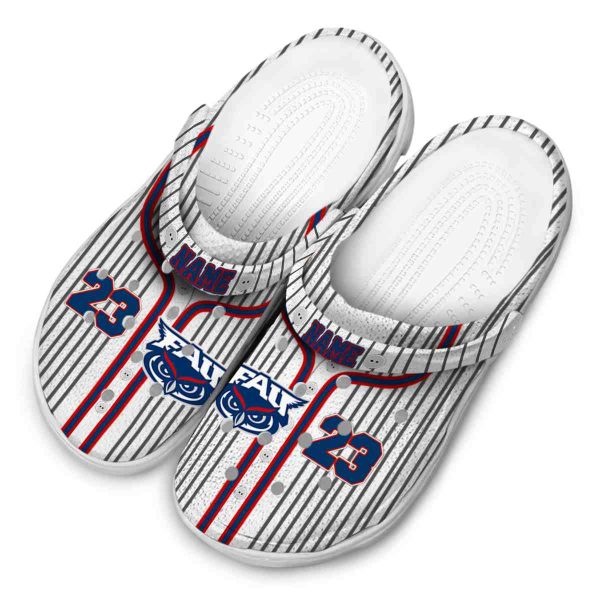 personalized florida atlantic owls pinstripe pattern clog latest model