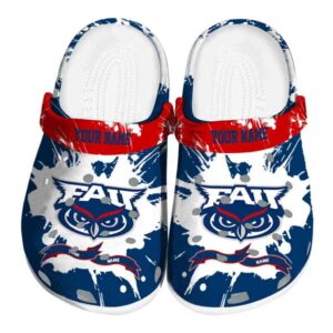 personalized florida atlantic owls splatter pattern clog best selling