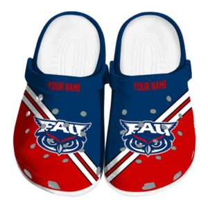 personalized florida atlantic owls striped accents clog best selling