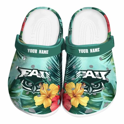 personalized florida atlantic owls tropical vibes clog best selling