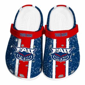 personalized florida atlantic owls vertical stripes clog best selling