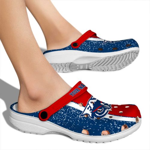 personalized florida atlantic owls vertical stripes clog fashion forward