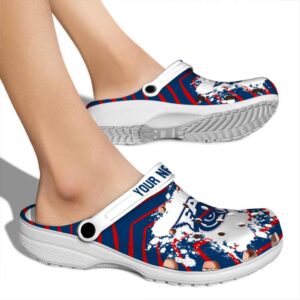 personalized florida atlantic owls zigzag paint burst clog fashion forward