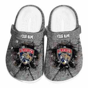 personalized florida panthers cracked ground texture clog best selling
