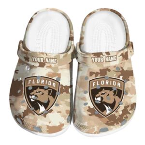 personalized florida panthers desert camo clog best selling