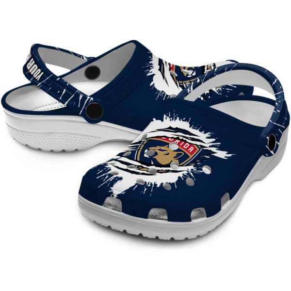 personalized florida panthers splash motif background clog high quality