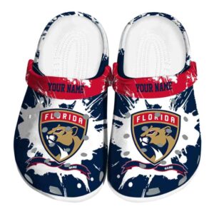 personalized florida panthers splatter pattern clog best selling