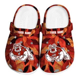 personalized fresno state bulldogs autumn leaves clog best selling