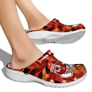 personalized fresno state bulldogs autumn leaves clog fashion forward