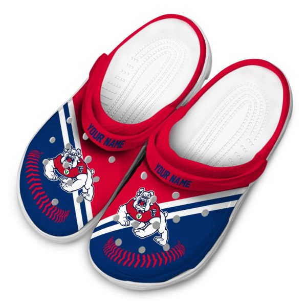 personalized fresno state bulldogs baseball motif clog latest model