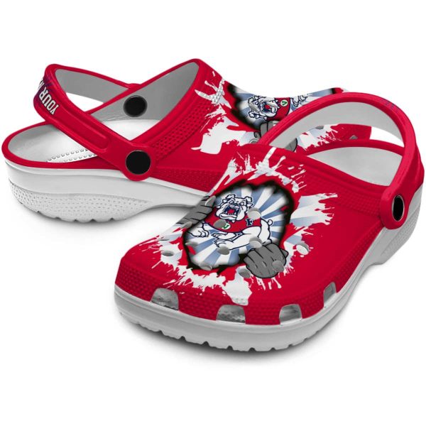 personalized fresno state bulldogs gripping hand clog high quality