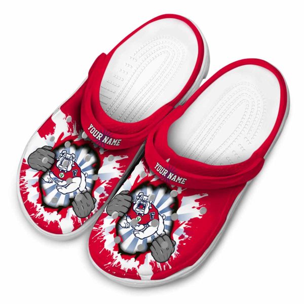 personalized fresno state bulldogs gripping hand clog latest model