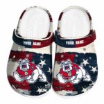 personalized fresno state bulldogs patriotic stripes clog best selling