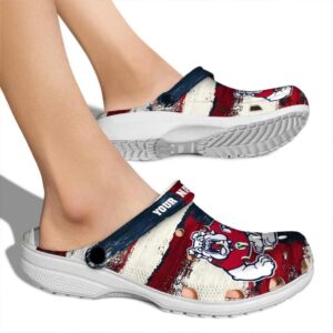 personalized fresno state bulldogs patriotic stripes clog fashion forward