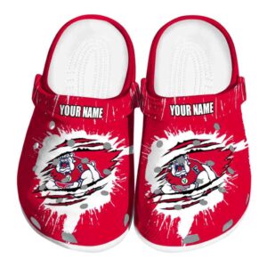 personalized fresno state bulldogs splash motif background clog best selling