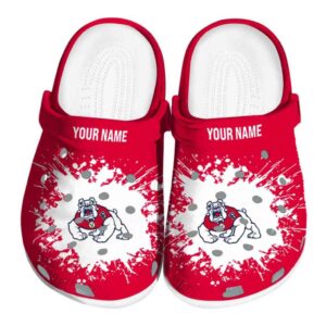 personalized fresno state bulldogs splatter background clog best selling
