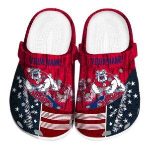 personalized fresno state bulldogs star spangled side pattern clog best selling