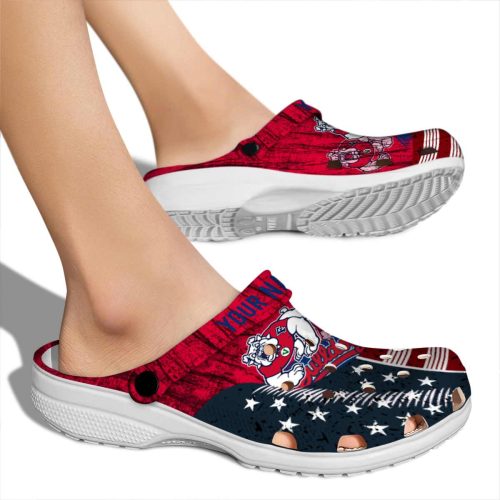 personalized fresno state bulldogs star spangled side pattern clog fashion forward