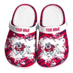 personalized fresno state bulldogs zigzag paint burst clog best selling