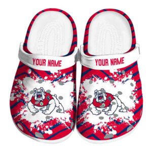 personalized fresno state bulldogs zigzag paint burst clog best selling