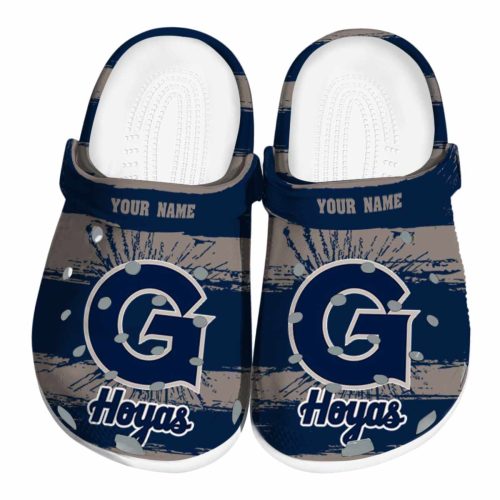 personalized georgetown hoyas paint splatter graphics clog best selling